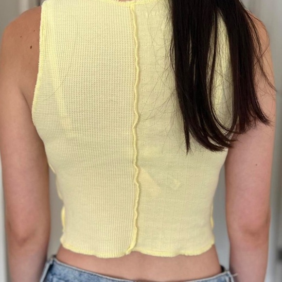 American Eagle Ribbed waffle semi-cropped Tank NWT - Picture 2 of 3